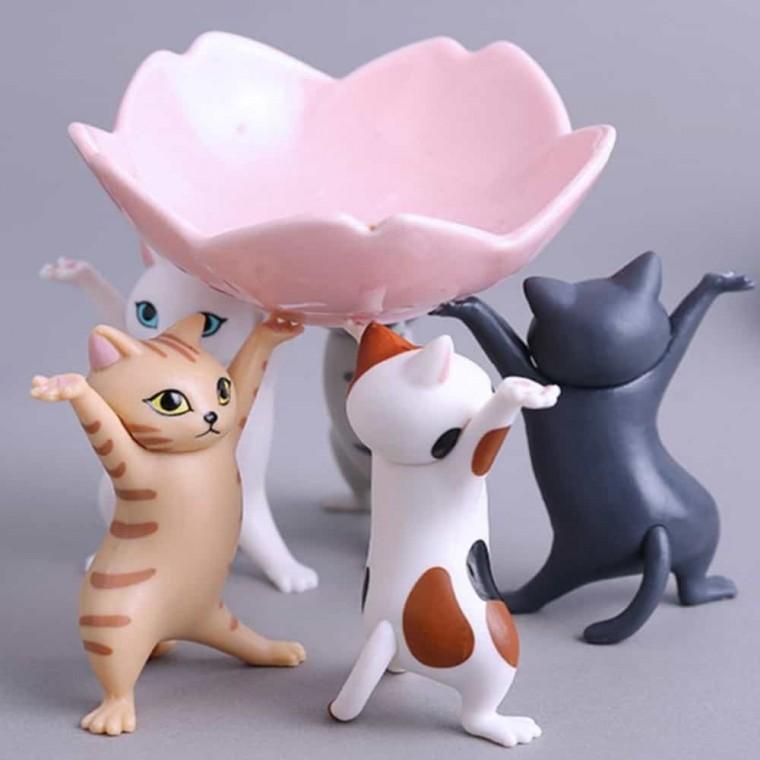 고양이 이어폰거치대 볼펜거치대 펜받침