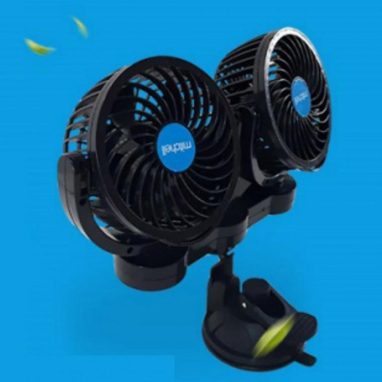 각도조절 차량용 자동차 듀얼 선풍기 흡착식 트윈 팬