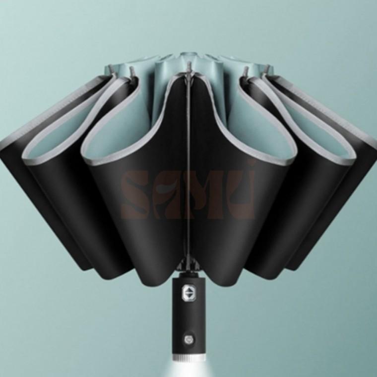 반대로접는 LED 자동 양우산 민트 접이식우산 차량용우산