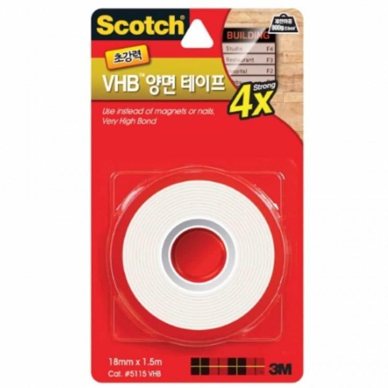 양면 테이프 18mm 화장실양면테이프 접착력좋은양면테이프 차량용초강력양면테이프