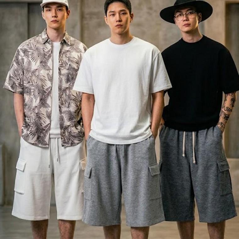 패피 7부왕통와이드 버뮤다팬츠 와이드반바지 스웨트 쇼츠 남자반바지