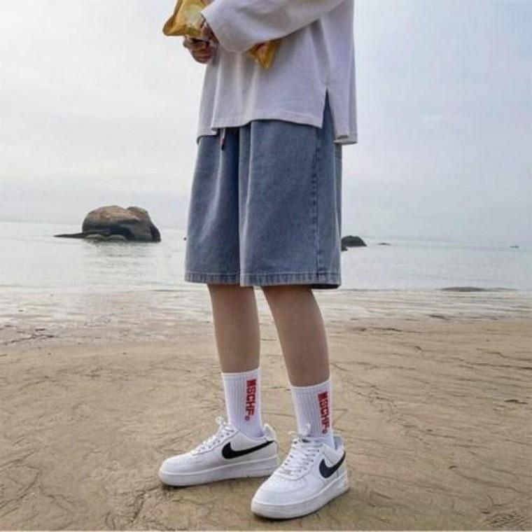 남성 버뮤다 데님 밴딩 반바지 3컬러