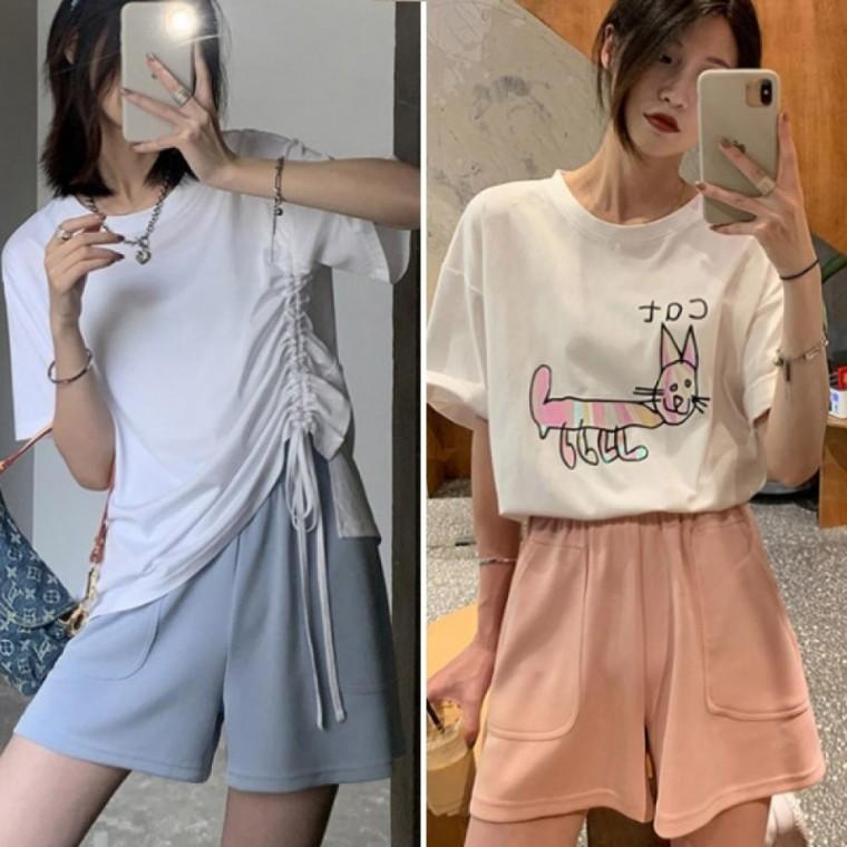 데일리룩 홈웨어반바지 주머니포인트 여성 허리밴딩
