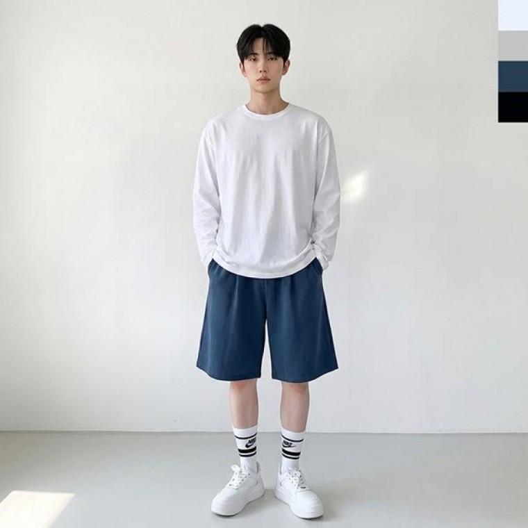 남성 4컬러 데일리 핀턱 와이드 반바지 DJJ-1002M