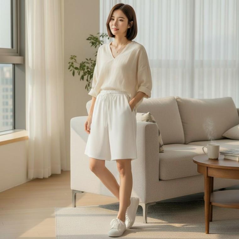 반바지 키펠라 린넨라 이크 버뮤다 여름 오버핏 데님