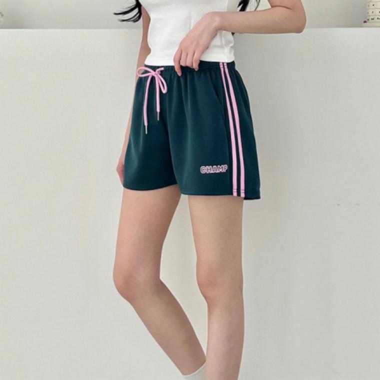 여성 트레이닝 츄리닝 하프 사이드 투라인 숏팬츠 반바지