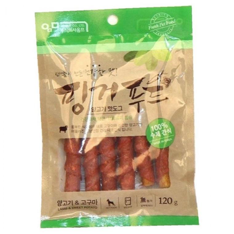 핑거푸드 정성담은 양고기 고구마 핫도그 120g 강아지 국산 수제간식