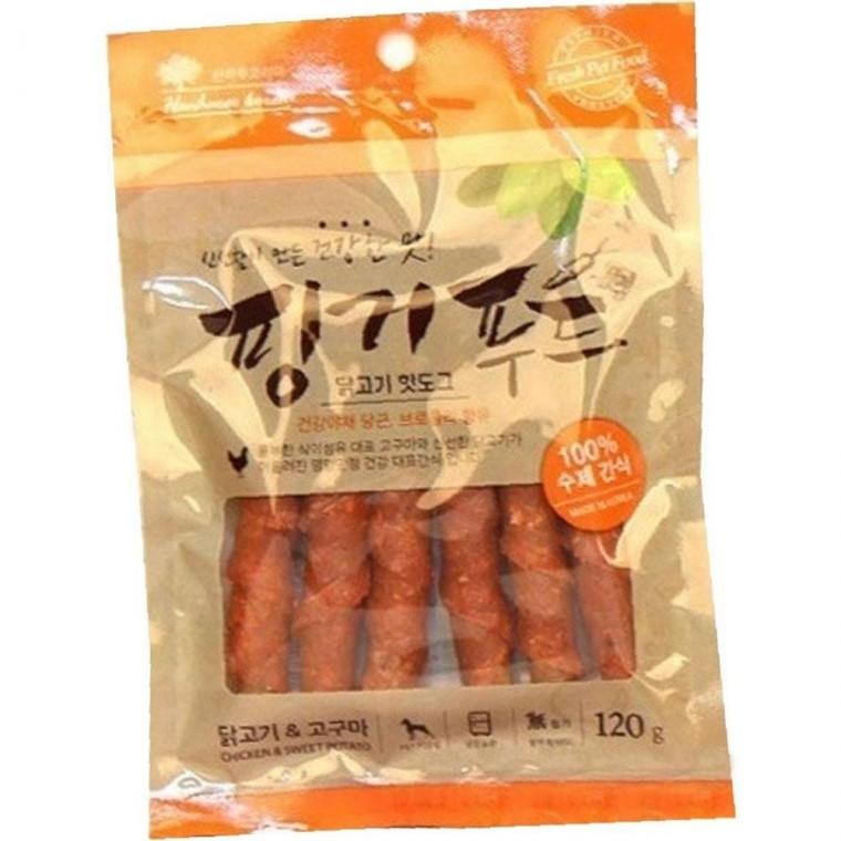 핑거푸드 맛있는 닭고기 고구마 핫도그 120g 강아지 국산 수제간식