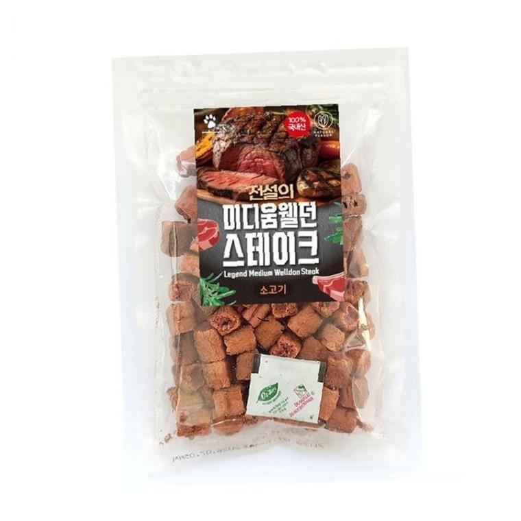 전설의 한입형 미디움웰던 스테이크 소고기 100g 강아지 간식