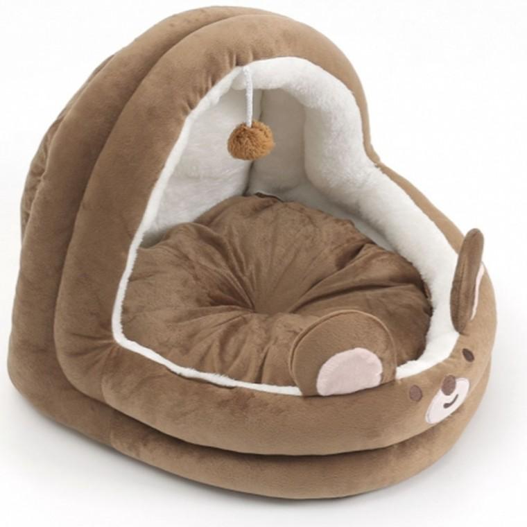 반려동물 동굴하우스 브라운곰 반려견집 강아지방석미끄럼방지