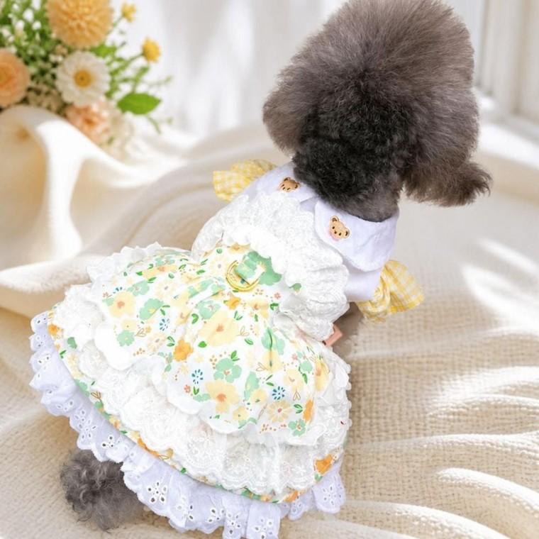 강아지 플라워 원피스 고양이 드레스 치마 애견 여름 옷 의류