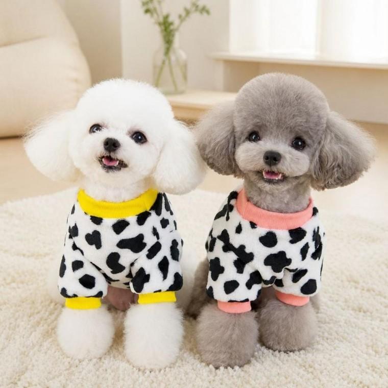 강아지 플리스 티셔츠 젖소무늬 겨울 옷 반려동물 의류 펫숍
