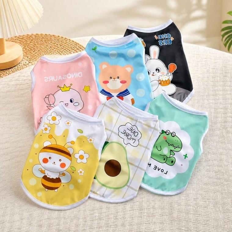 강아지 잠옷 반려동물 실내복 홈웨어 캐릭터 민소매 고양이 옷
