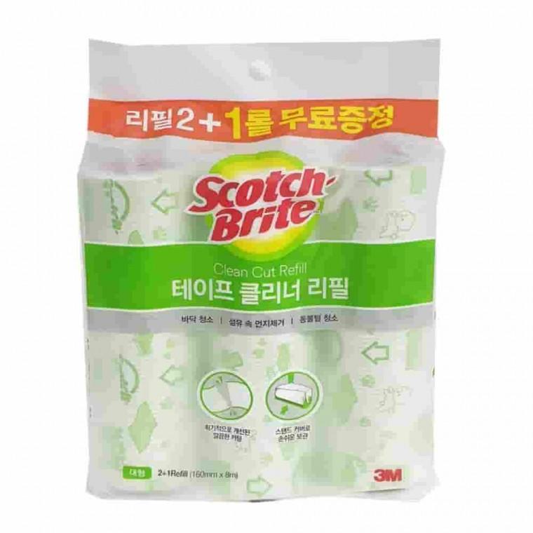 테이프클리너 대형 리필3매 팩 강아지털돌돌이 돌돌이리필 돌돌이테이프리필 롤테이프리필 머리카락청소