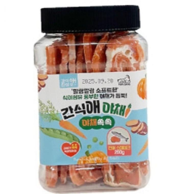 간식애야채 튼튼 강아지간식 애견 간식 연어 스테이크 200g