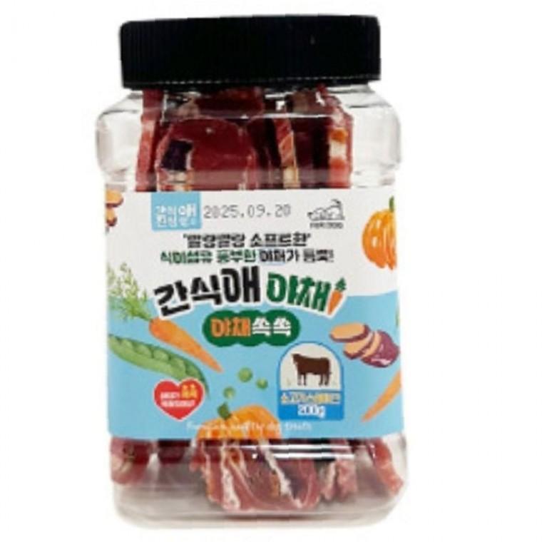 간식애야채 강아지간식 부드러운 애견간식 소고기스테이크 200g