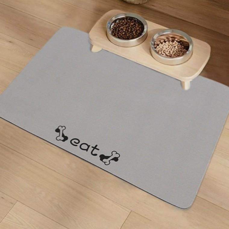 규조토 반려동물 식기매트 80x50cm 뼈다귀 그레이 고양이식기매트 강아지밥그릇매트규조토