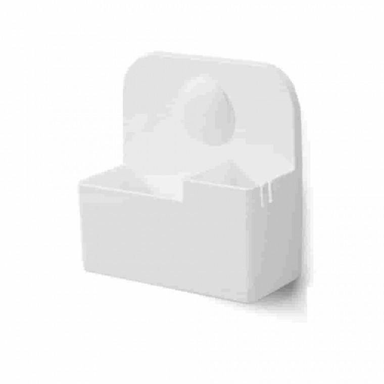 욕실용품 2칸 수납함 백색 수세미보관 욕실정리용품 칫솔꽂이 화장실선반 화장실걸이