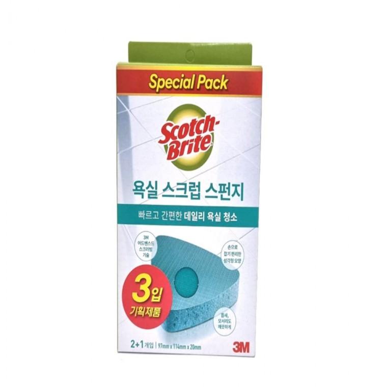 욕실용 스크럽 스펀지 3개입 욕실청소 변기세정 욕조청소