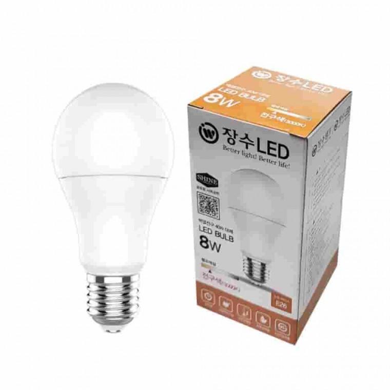 LED 벌브 8W전구색 다마 침실전구 조명전구 거실전구 실내전구 욕실전구