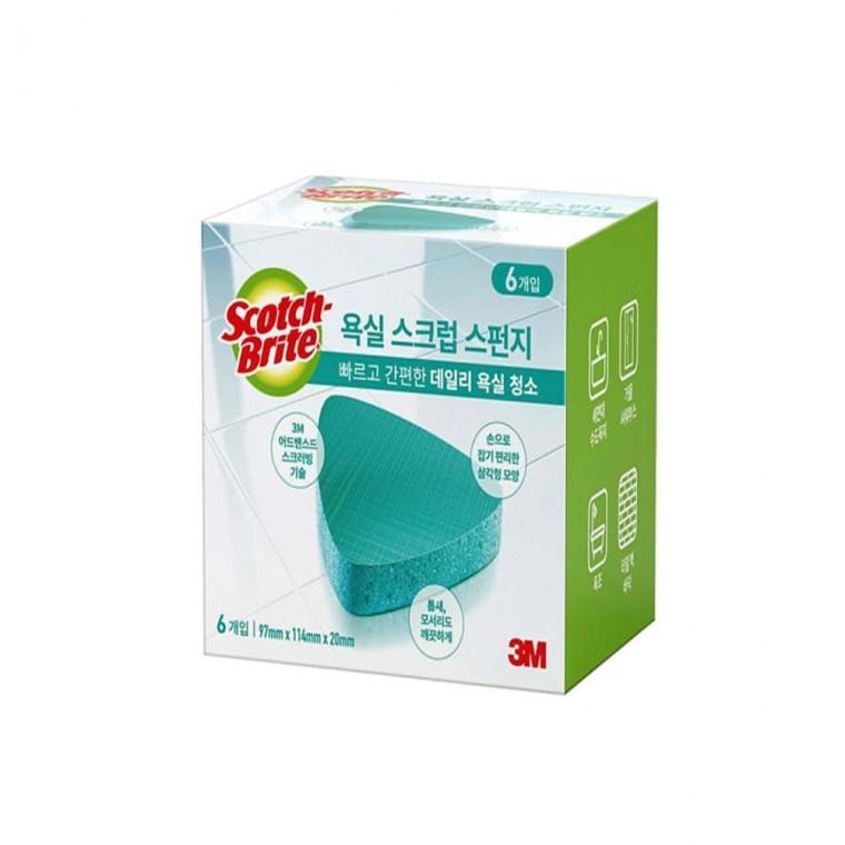 욕실용 스크럽 스펀지 6개입 화장실청소 변기청소 변기세정