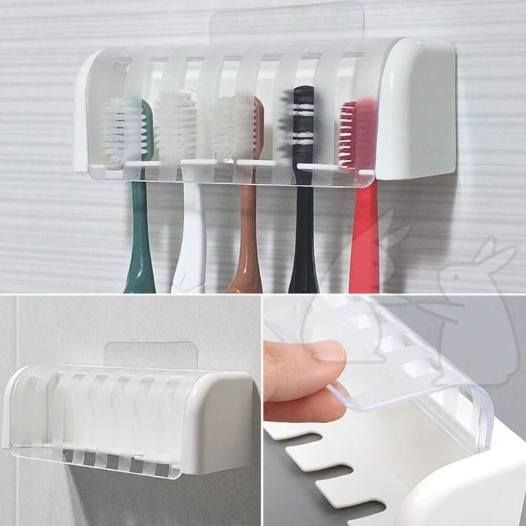 위생적인 화장실 욕실 물기차단 붙이는 걸이 칫솔꽂이 5구