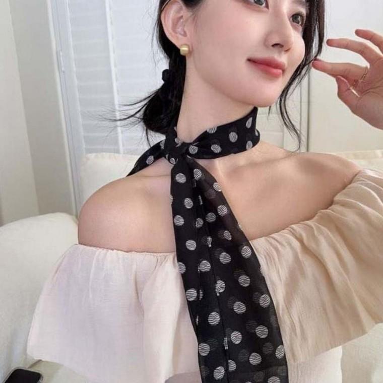 여성 감각적인 4컬러 일상 하늘하늘 미니스카프 쁘띠스카프
