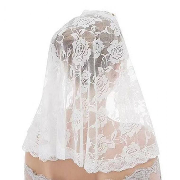신부 플라워 레이스 미사포 스카프 웨딩 베일 머리장식