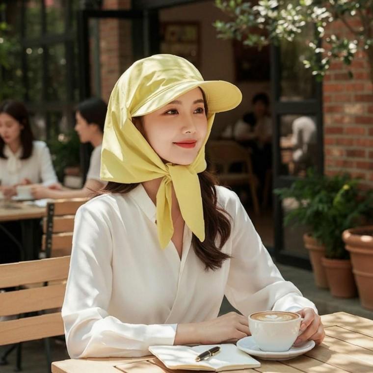 6컬러 깔끔한 UV차단 여름 여행 산책 테니스 스카프썬캡