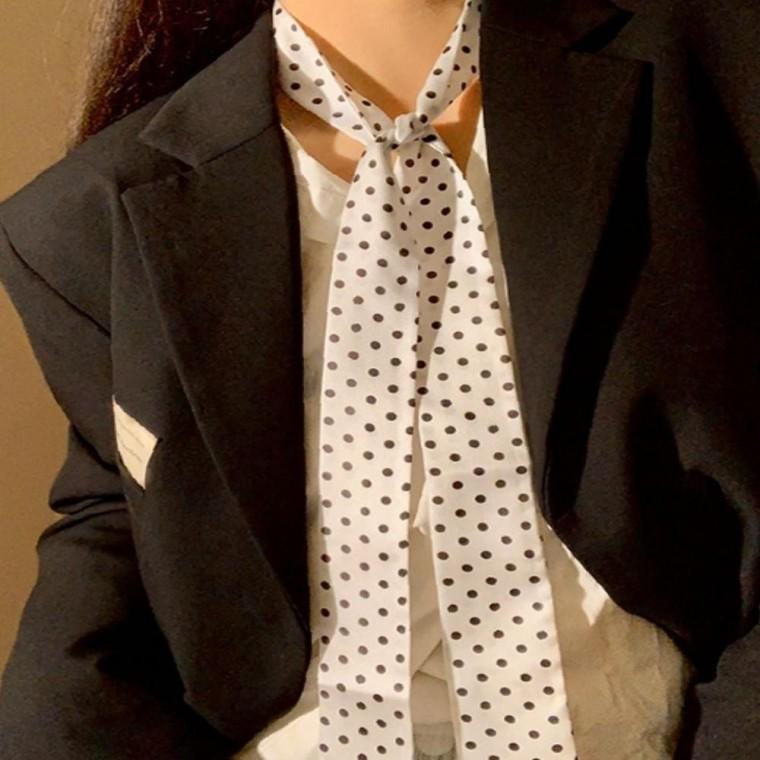 2컬러 러블리 실용 도트 땡땡이 패턴 포인트템 롱스카프