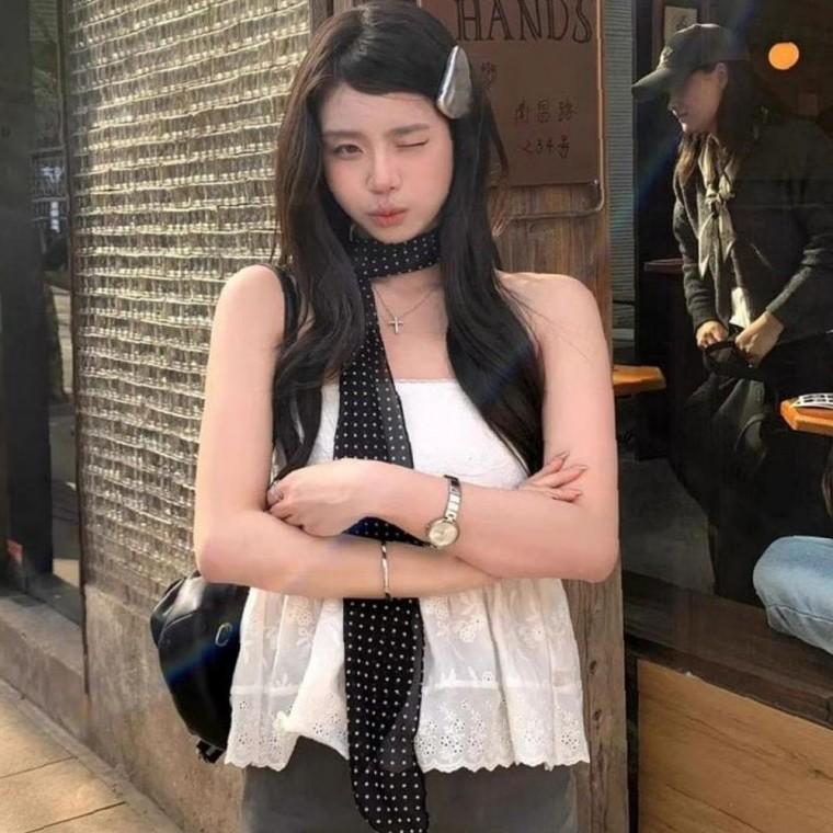 5컬러 패턴 실용 다기능 봄 여름 쉬폰 머플러 쁘띠스카프