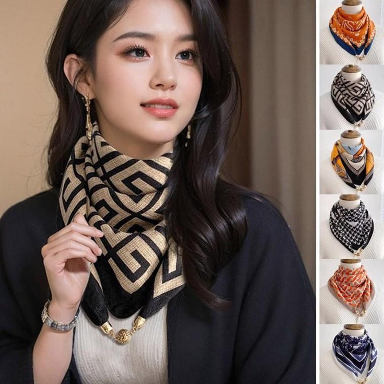 30대 40대 중년 고급 디자인 마그네틱 패턴 스카프