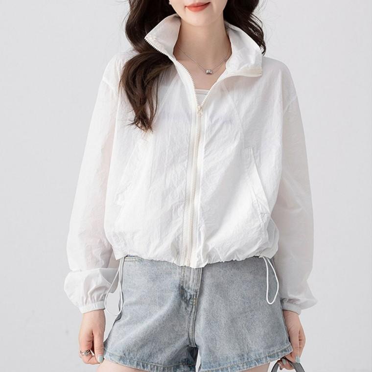 숏점퍼 얇은 가벼운 스트링 바람막이 자켓 크롭 여자 잠바 겉옷 테니스복 골프복
