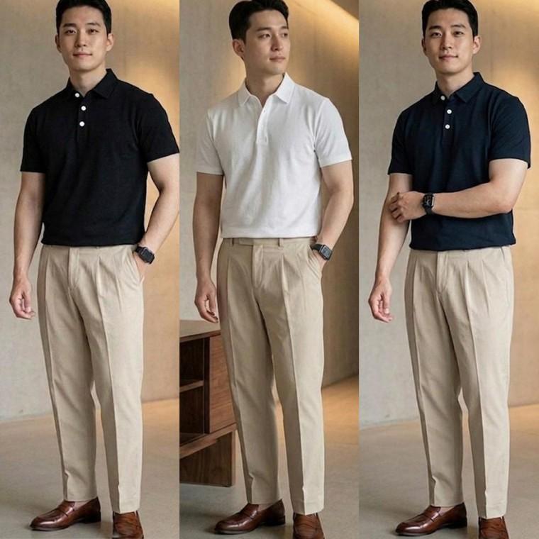 남성 여름 출근룩 골프 베이직 깔끔한 카라 반팔티