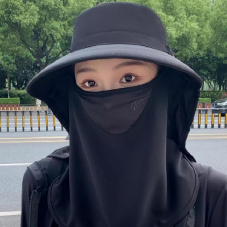 여름 골프 등산 만능 플랩캡 대형 일체형 마스크모자
