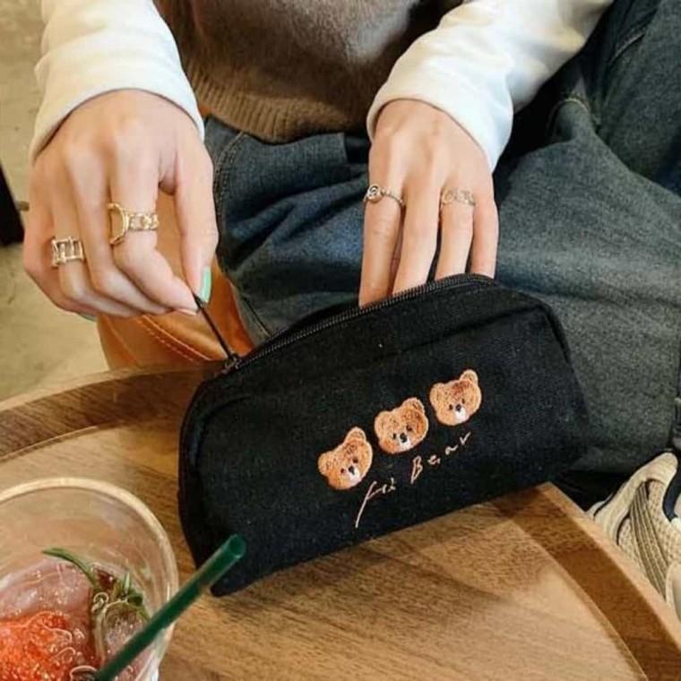 곰돌이 펜파우치 직장인필통 펜슬파우치