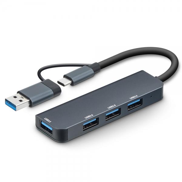 7NC 허브 4포트 멀티허브 USB 3.0 C타입 듀얼 커넥터 (NCH-701) 노트북 넷북 매북