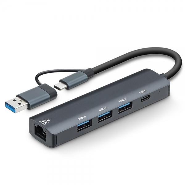 7NC 랜카드 허브 USB 3.0 멀티허브 멀티 포트 (NCH-705) 유선 컴퓨터 네트워크