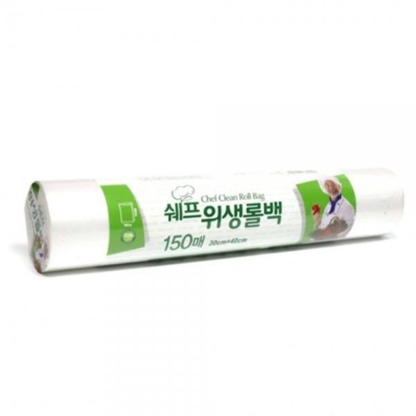 쉐프 롤백 150매 30x40cm 위생 다용도 식품보관 냉동포장 롤형 비닐백