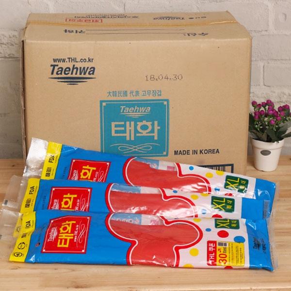 (BOX)태화고무장갑(XL 특대)_레드_100켤레