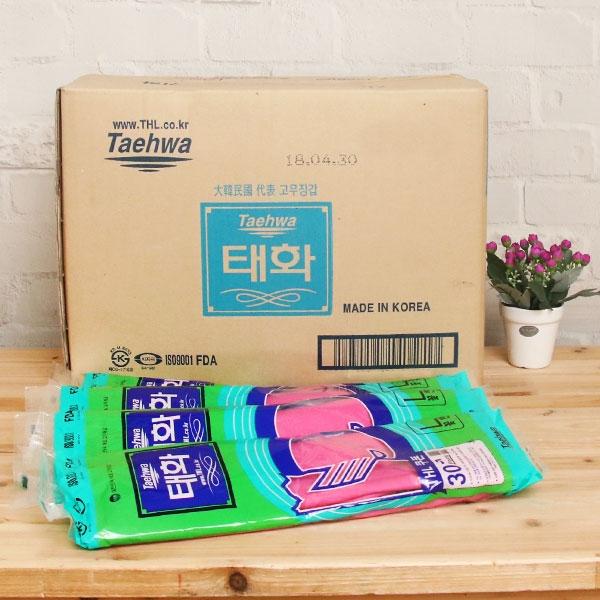 (BOX)태화고무장갑(L 꽃밴)_핑크_100켤레