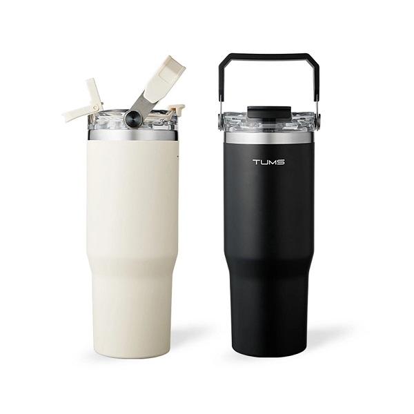 텀블러 텀스 투게더 핸들 텀블러 900ml x 2개 / 칼라 - 블랙 + 크림 화이트