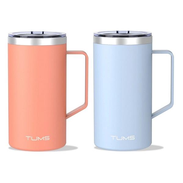 텀블러 텀스 허니비 스테인리스 머그 600ml 2P / 칼라 - 선셋 오렌지 + 빅 스카이