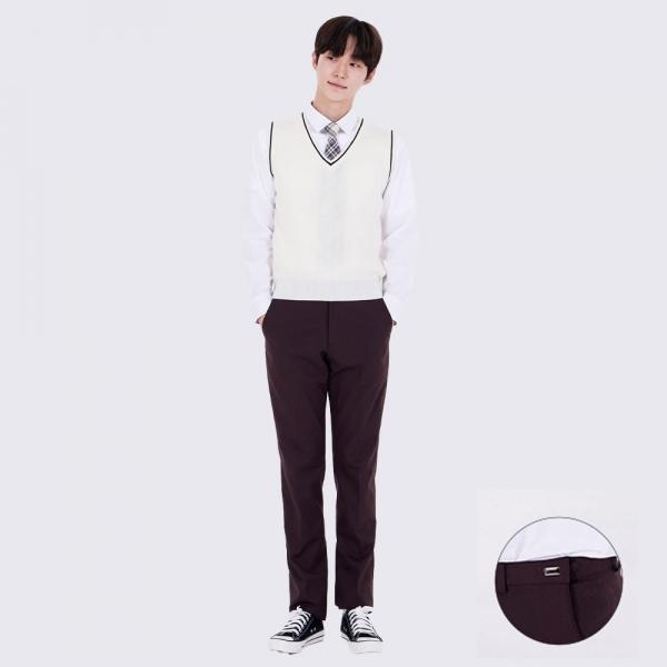 교복몰 (빅사이즈)(허리조절)사계절 밤색 교복 바지