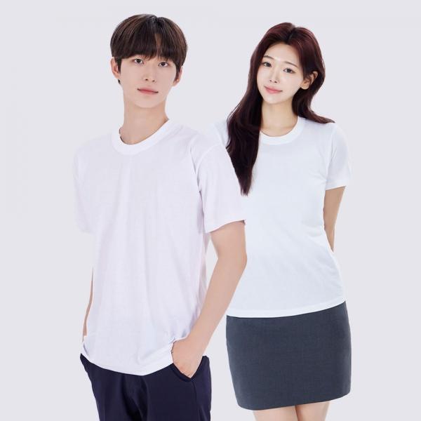 교복몰 (3장 패키지) 라인핏 화이트 기본 티셔츠 교복
