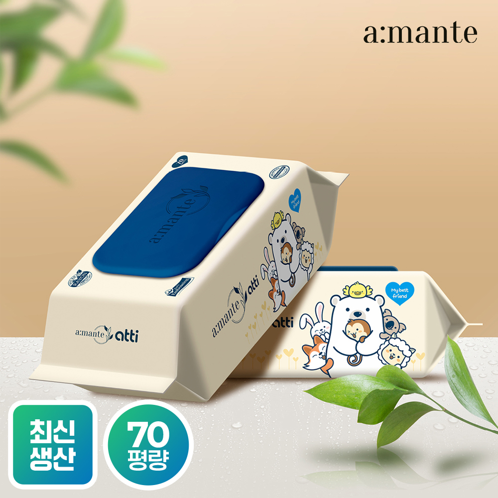 [아망떼] 두꺼운 프리미엄 70평량 고평량 물티슈 70매 10팩/20팩