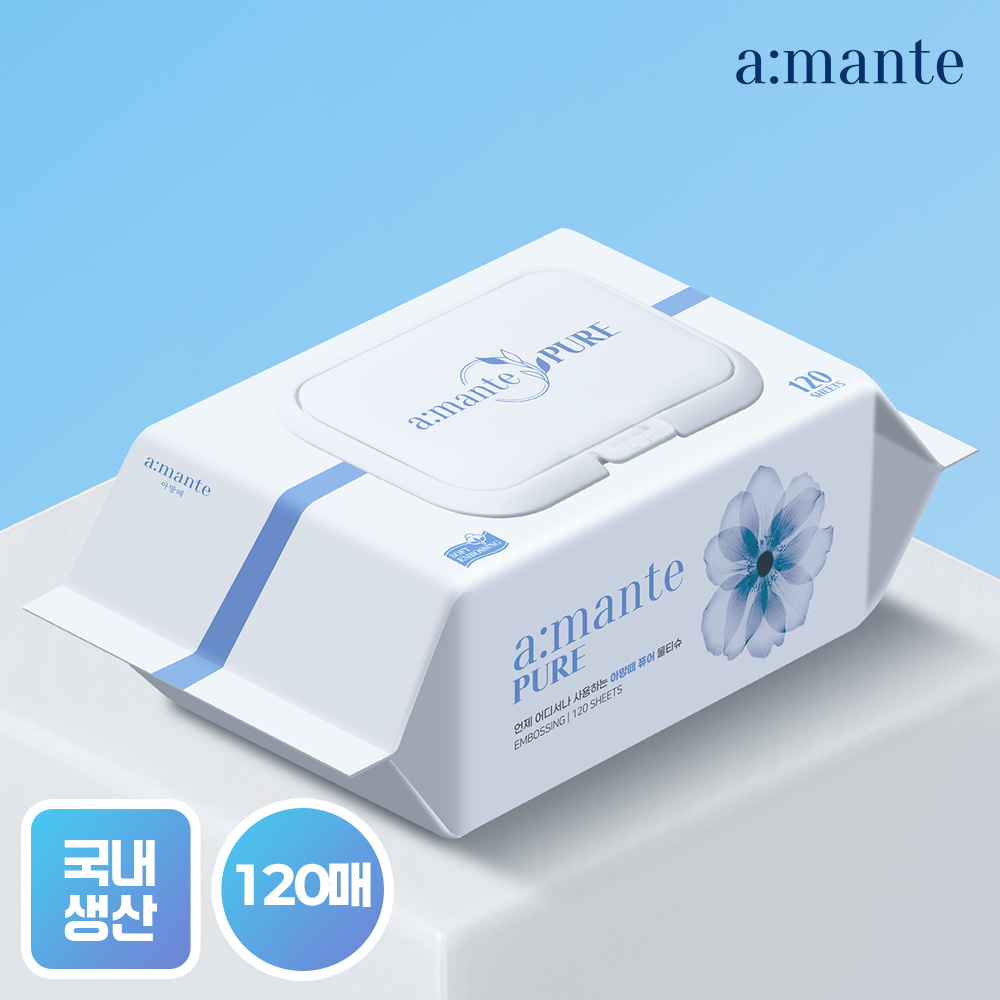 [아망떼] 대용량 120매 두꺼운 50평량 물티슈 10팩/20팩