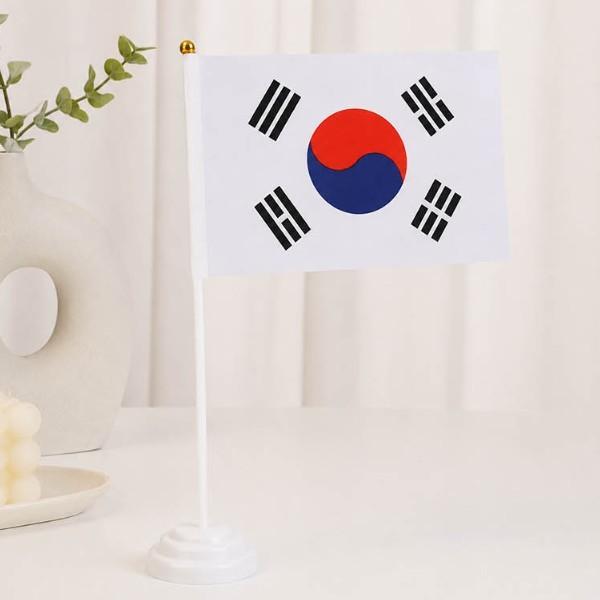 대한민국 국기 깃발 스포츠 응원용 단체행사 축제 퍼레이드 활용 가능한 휴대용 미니 태극기