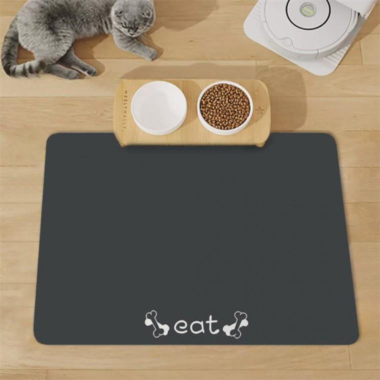 규조토 반려동물 식기매트 60x40cm 뼈다귀 챠콜 강아지논슬립식기매트 고양이규조토매트 애견규조토식기매