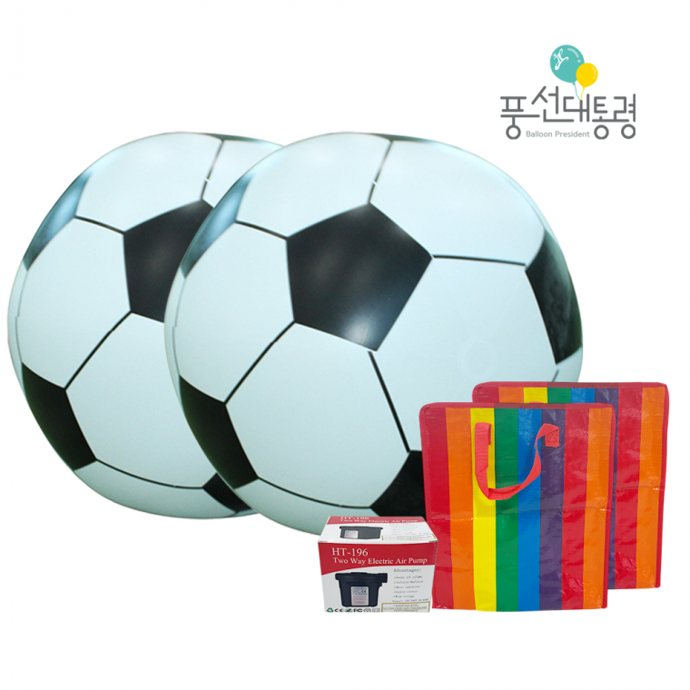 풍선대통령 초대형 공 1.5m 물놀이 레크레이션 비치볼 운동회 단체게임 월드컵 축구공 1세트